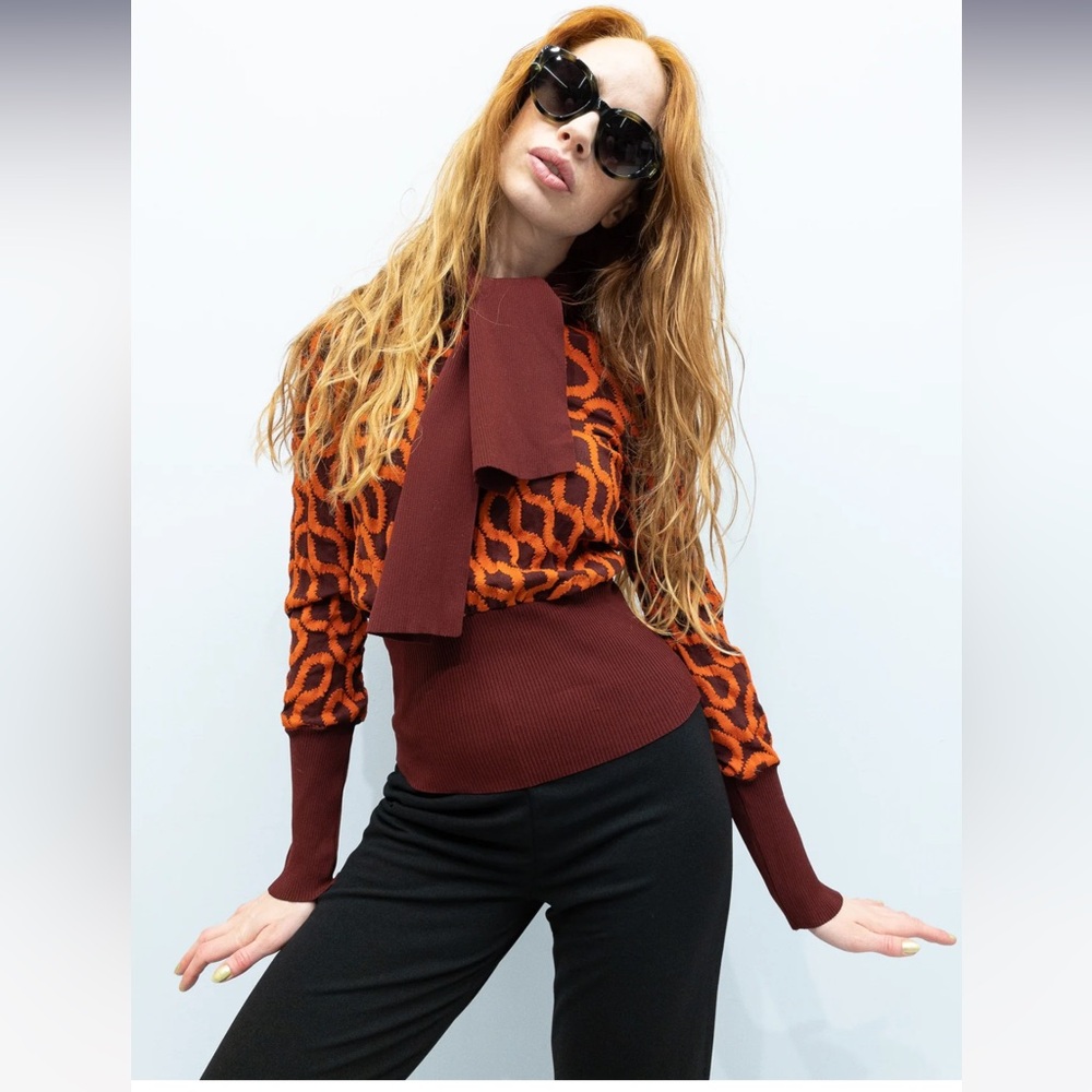 💎RARE VTG 90s Vivienne Westwood x Wolford Squiggles Stretch Top - S - Picture 3 of 16